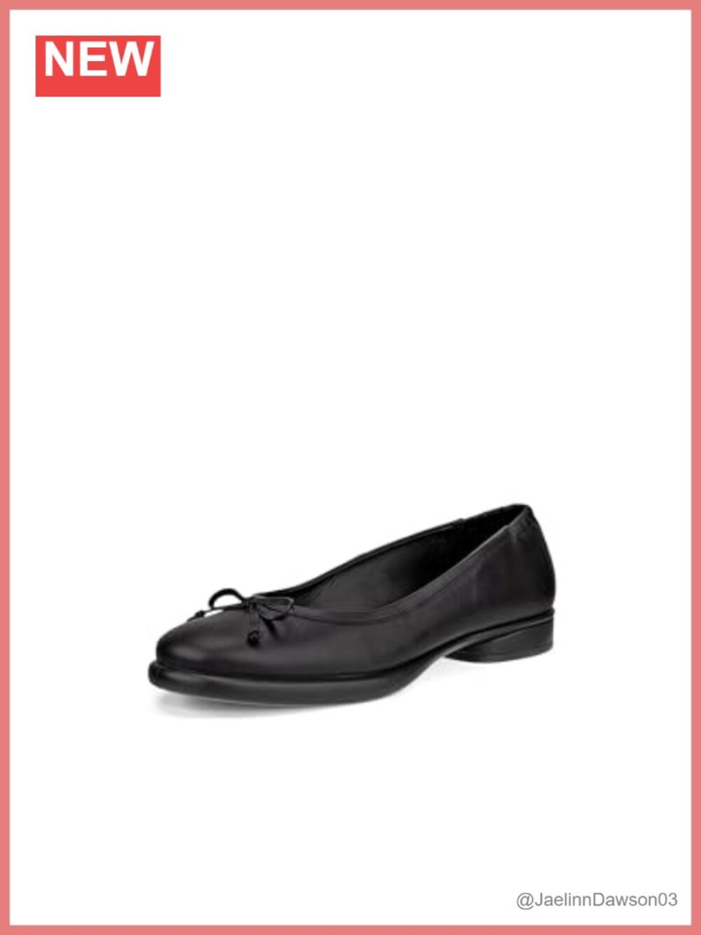 ECCO Women's Leather Ballet Flats Bow Ankle Strap Comfortable